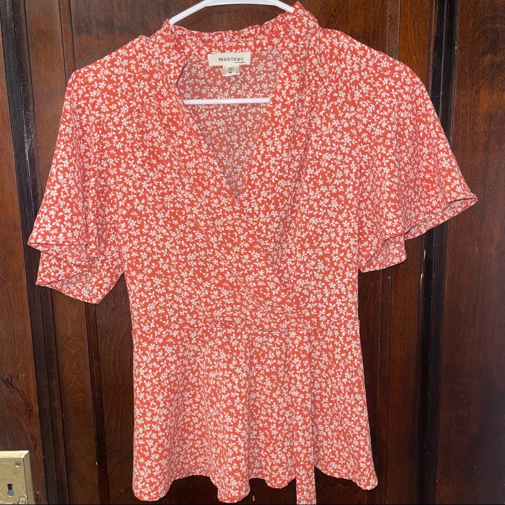 Orange Floral Blouse 🍊